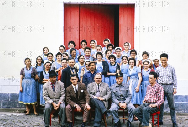 Employees of a tobacco factory, Fabrica de Tabaco Michaelense, Ponta Delgado, São Miguel Island, Azores, Portugal, April 1964, Europe