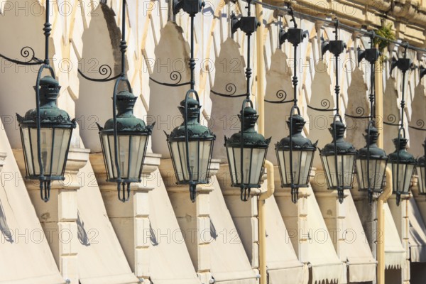 The arcades of Liston, built by the French, old town of Corfu, Ionian Islands, Greece, Europe