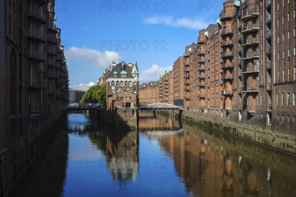 Hamburg, Germany - moated castle in the Speicherstadt