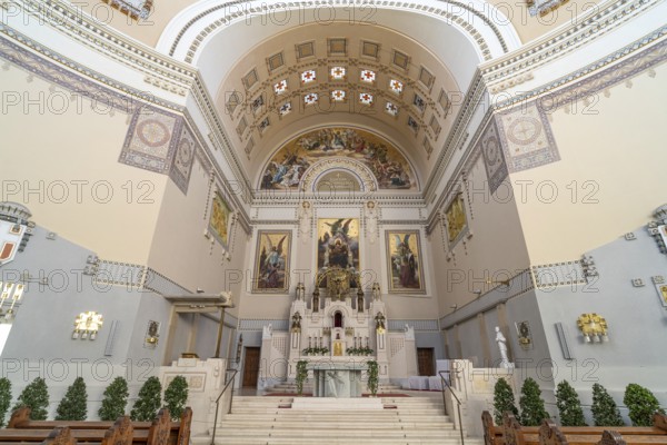 Interior of the Karl Borromäus Church at the Vienna Central Cemetery, Vienna, Austria, Europe