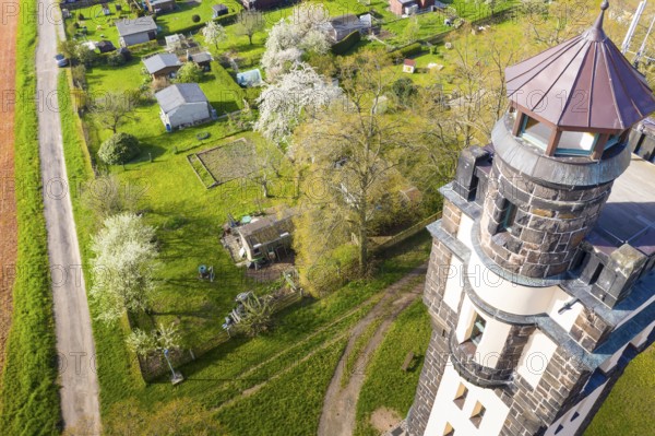 Tower dome of the König-Friedrich-August-Turm, observation tower on the Schillerhöhe with a view of Geringswalde, Saxony, Germany, Europe