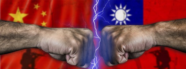 China vs Taiwan flag, political tension