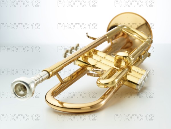 Trumpet in front of a white background, studio shot