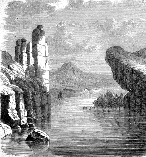 The Tor tor of Ursk on the river Lena, a river in Siberia in the Asian part of Russia, Illustration from 1880, Historical, digital reproduction of an original from the 19th century