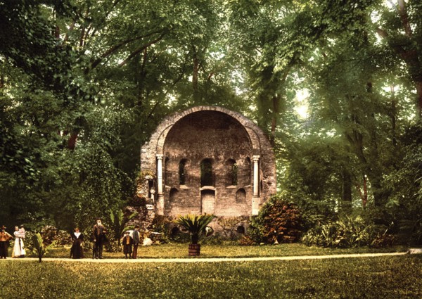 Ruins of Valkhof, Valkhofburg, a medieval royal palace of Nymegen, Nijmegen, Nijmegen, Holland, ca 1895, Historical, digitally restored reproduction from a 19th century original, Record date not stated