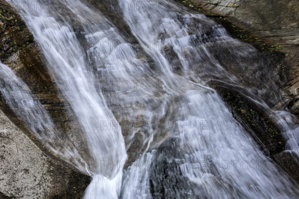 Waterfall near Sonogno, close-up, Verzasca Valley, Valle Verzasca, Canton Ticino, Switzerland, Europe
