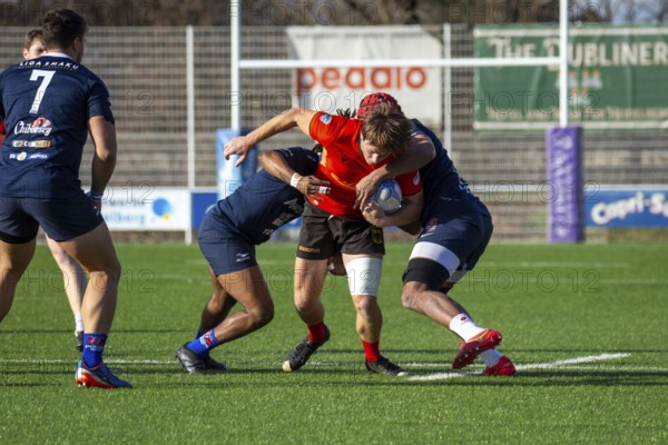 Rugby: Germany against MKS Pogon Awenta Siedlce, Poland in Heidelberg (test match of the German national rugby team in preparation for the upcoming World Cup qualifiers)