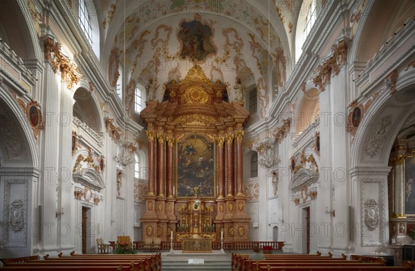 Interior photograph, high altar, chancel, Jesuit Church, Lucerne, Switzerland, Europe