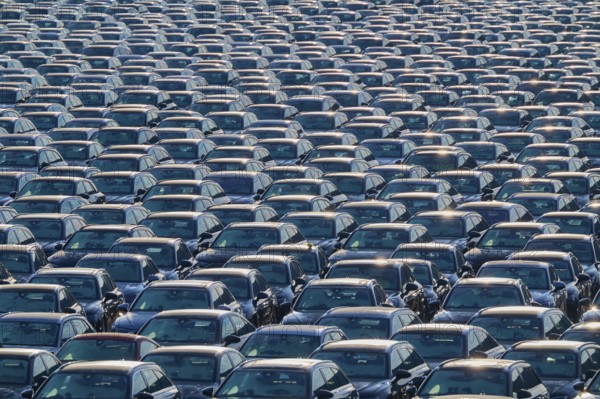 Large number of cars on assembly point, Brand Audi, Germany, Europe