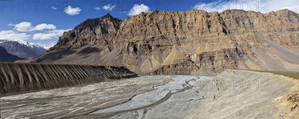 Panorama of Spiti Valley in Himalayas, Himachal Pradesh, India, Asia