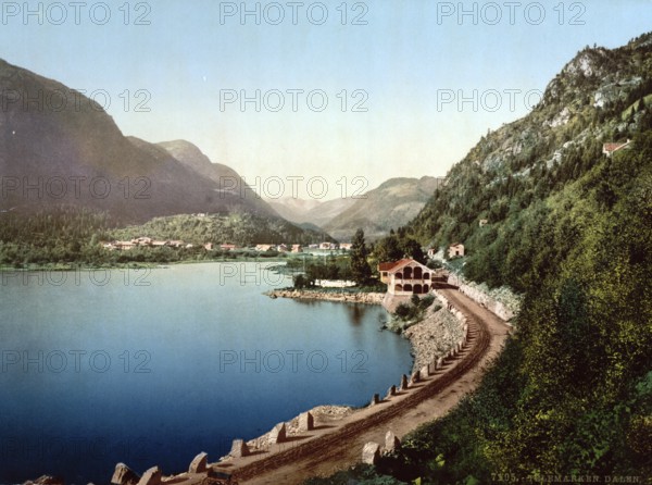 Dalen, village in the province of Telemark, Norway, around 1895, Historical, digitally restored reproduction from a 19th century original, Record date not stated, Europe