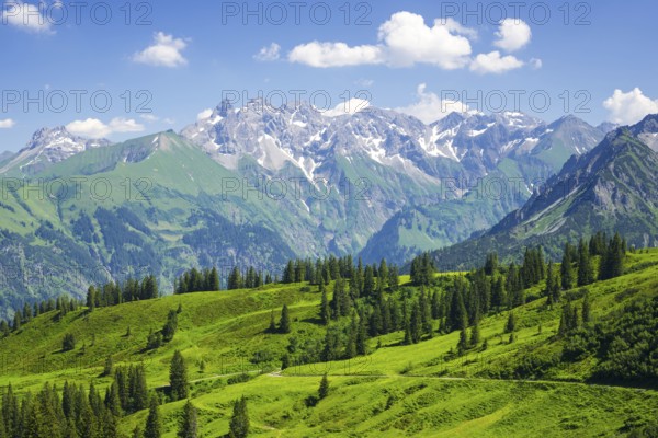 Central main ridge of the Allgäu Alps, Allgaeu, Bavaria, Germany, Europe