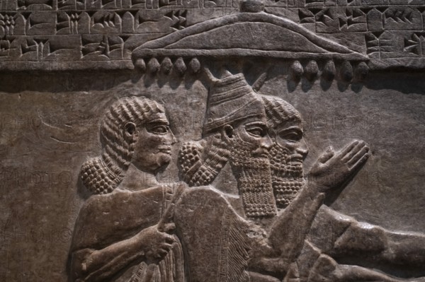 Ruler on chariot, Assyrian relief from Nimrud, today Iraq, British Museum, London, London region, England, Great Britain