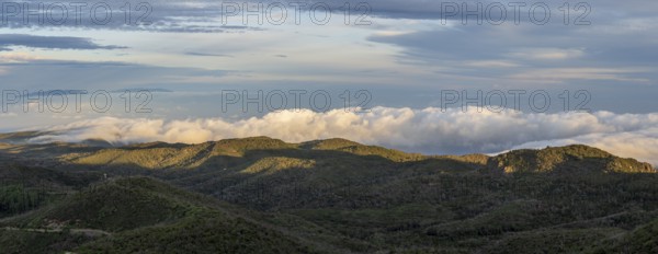 Sunrise, view from the mountain Alto de Garajonay, Garajonay National Park, La Gomera, Canary Island, Spain, Europe
