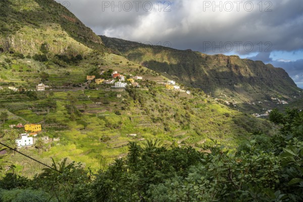 Landscape in the valley of Hermigua, La Gomera, Canary Islands, Spain, Europe