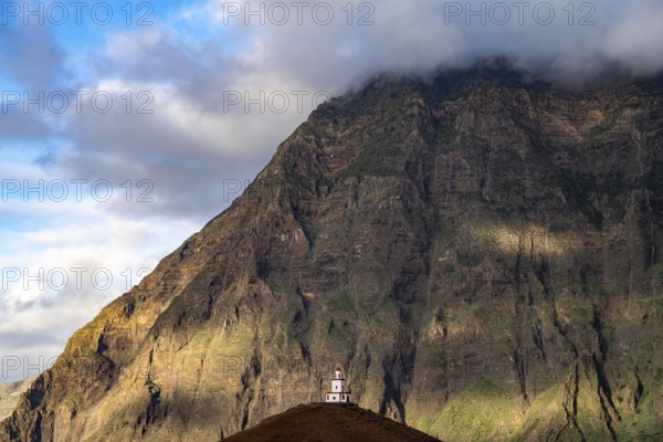 Bell tower of the church of Nuestra Senora de Candelaria in the valley of El Golfo, La Frontera, El Hierro, Canary Islands, Spain, Europe