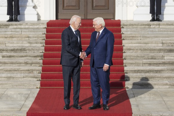 Joe Biden (46th President of the United States) is received by Frank-Walter Steinmeier (President of the Federal Republic of Germany) at Bellevue Palace, Berlin, 18 October 2024