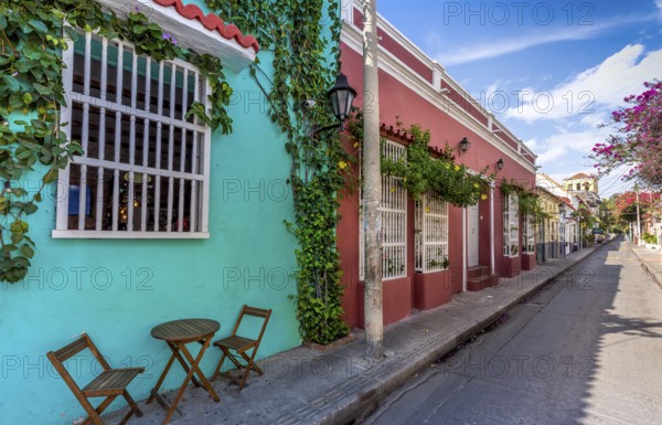 Columbia, Unesco site, colorful Cartagena Walled City Cuidad Amurrallada in historic city center