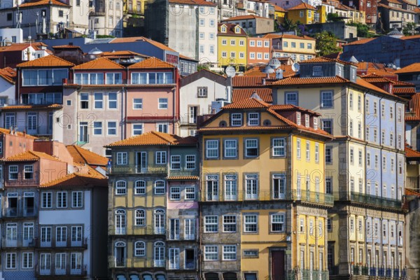 View of Portuguese traditional colorful houses in Porto city, Portugal, Europe
