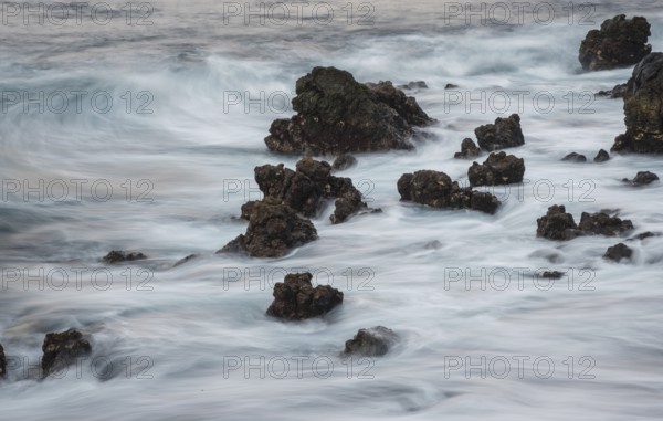 Lava beach, Playa de San Juan, Tenerife, Canary Islands, Spain, Europe