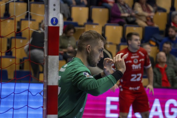 30.10.2024, 2nd HBL (German Handball League), Matchday 10: Eulen Ludwigshafen against VfL Lübeck-Schwartau. Picture: Ziga Urbic (97, Ludwigshafen)