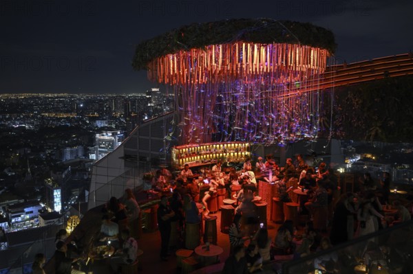 Tichuca Rooftop Bar, nicknamed Jellyfish Bar, in the T-One Building on Sukhumvit Road, Phra Khanong neighbourhood, Bangkok, Thailand, Asia