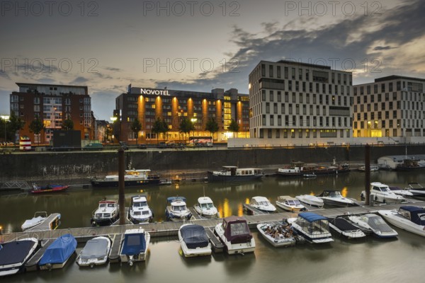 Marina, office building, Rheinauhafen harbour, Cologne, North Rhine-Westphalia, Germany, Europe