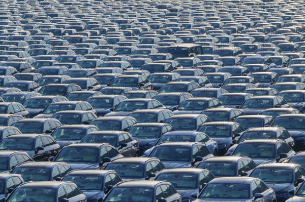 Large number of cars on assembly point, Brand Audi, Germany, Europe