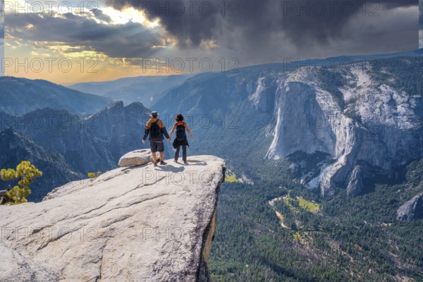 Finished the Taft point trekking in Yosemite National Park in sunset. United States