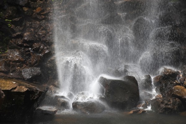 Waterfall, water, stones, flowing, fresh, freshness, climate, clean, pure, clear, environment, nature, background, texture