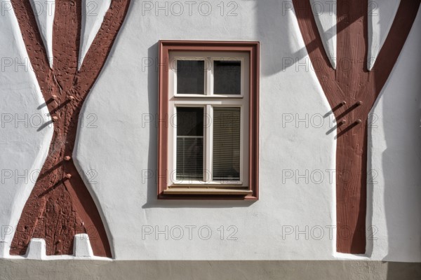 Restored half-timbering in detail, Bad Urach, Reutlingen district, Baden-Württemberg, Germany, Europe