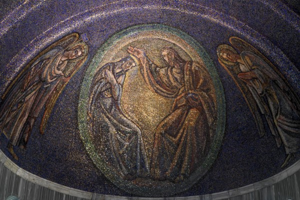 Ceiling mosaic over the main altar in the Cathedral of San Giusto, Trieste, Friuli Venezia Giulia Region, Italy, Europe