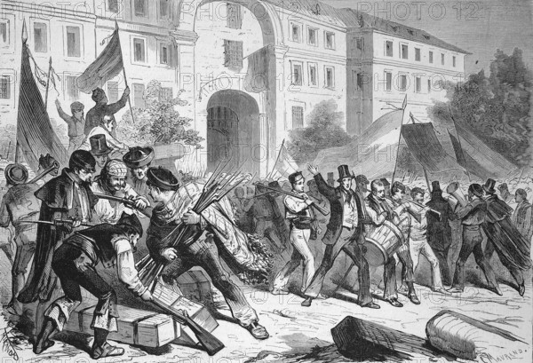Armament of the National Guard of Madrid, 1869, Spain, Historic, digitally restored reproduction of a 19th century original, exact original date unknown, Europe