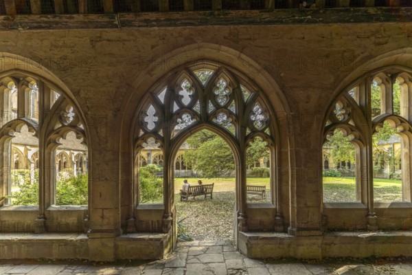 The cloisters of New College, University of Oxford, Oxfordshire, England, Great Britain