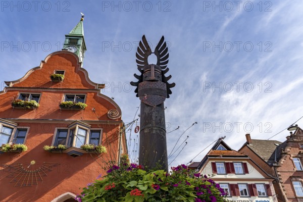Fountain in front of the old town hall in Lahr/Black Forest, Baden-Württemberg, Germany, Europe