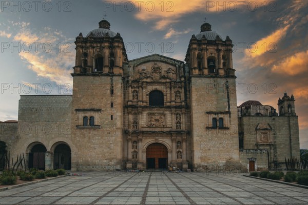 Landmark Oaxaca Cathedral Our Lady of the Assumption on the main Zocalo Square in historic city center.