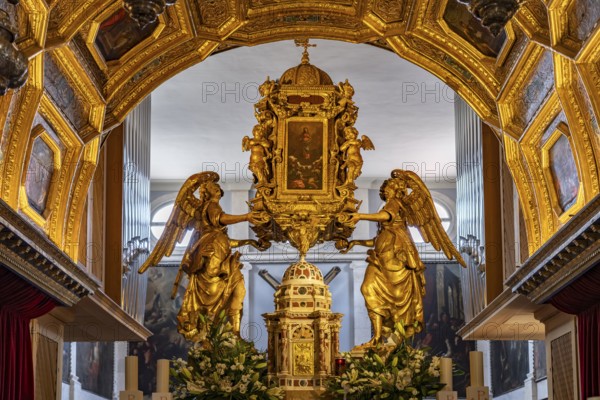 Main altar in the interior of the Cathedral of St Domnius in Split, Croatia, Europe