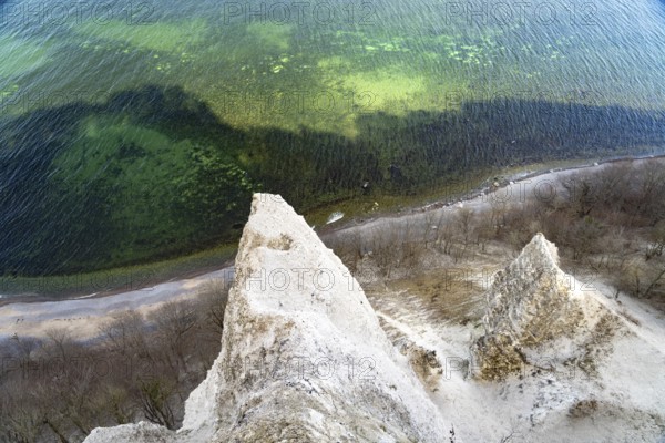 The famous chalk cliffs on the Baltic Sea coast in Jasmund National Park, Ruegen Island, Mecklenburg-Western Pomerania, Germany, Europe