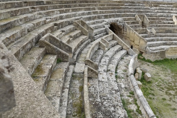 Roman amphitheatre, close-up, Lecce, Apulia, Italy, Europe