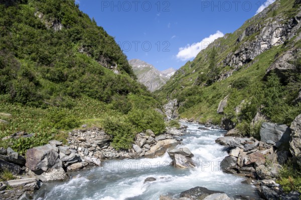 Umbal Falls, waterfall, River Isel in Umbaltal, Hohe Tauern National Park, East Tyrol, Tyrol, Austria, Europe