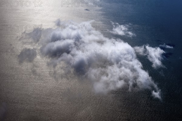 Cloud, Cumulus, Waves, Water, North Sea, Aerial view, Schleswig-Holstein