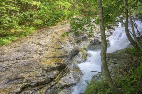 Beautiful stone structures at the Gesso della Barra torrent, Entracque, province of Cuneo, Italy, Europe