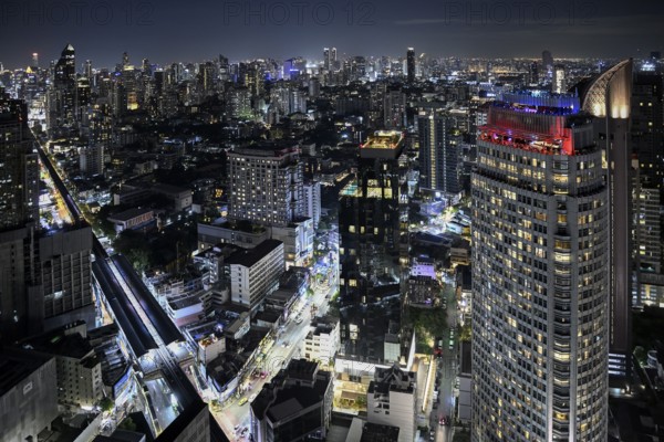 View over the skyline from the T-One Building, Sukhumvit Road, Phra Khanong neighbourhood, Bangkok, Thailand, Asia
