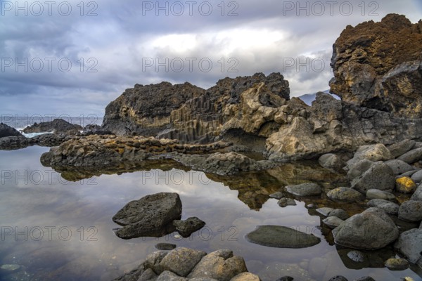 Lava rocks at Charco Azul, El Hierro, Canary Islands, Spain, Europe