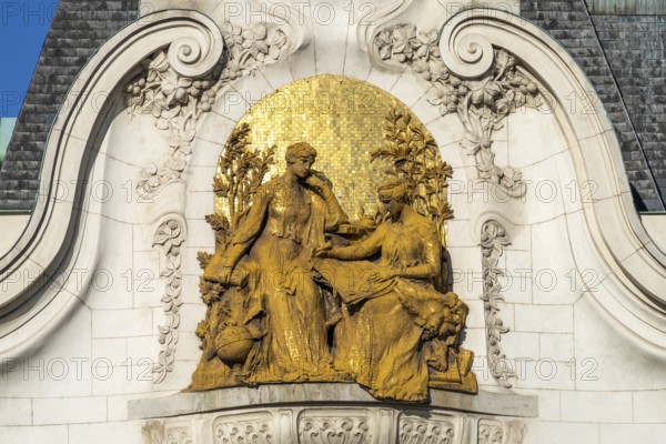 Depiction of Austria by Paul Gasq and France by François Sicard at the Art Nouveau Palais of the French Embassy in Vienna, Austria, Europe