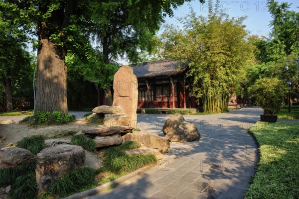 Wangjiang Pavilion in green Wangjianglou Park. Chengdu, Sichuan, China, Asia