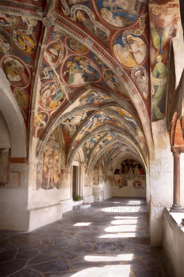 Frescoes in the cloister, Cathedral of the Assumption of Mary and St. Cassian, Bressanone Cathedral, Bressanone, South Tyrol, Trentino, Italy, Europe