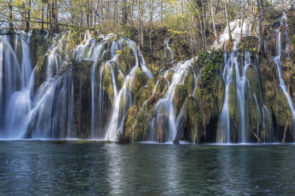 Waterfall, Autumn, Plitvice Lakes National Park, Plitvice, Croatia, Europe