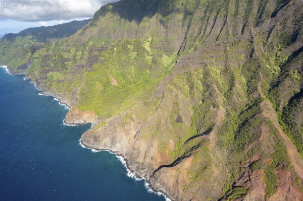 Aerial view Napali Coast, Kauai, Hawaii, USA, North America