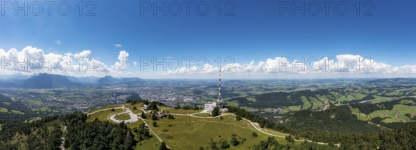 Drone image, Gaisberg transmitter on the Gaisberspitze, Gaisberg, Salzburg, Austria, Europe